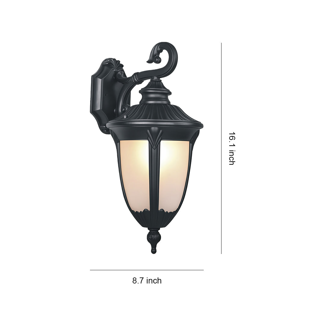 Outdoor black wall sconce dimensions and installation guide, classic vintage design illustration