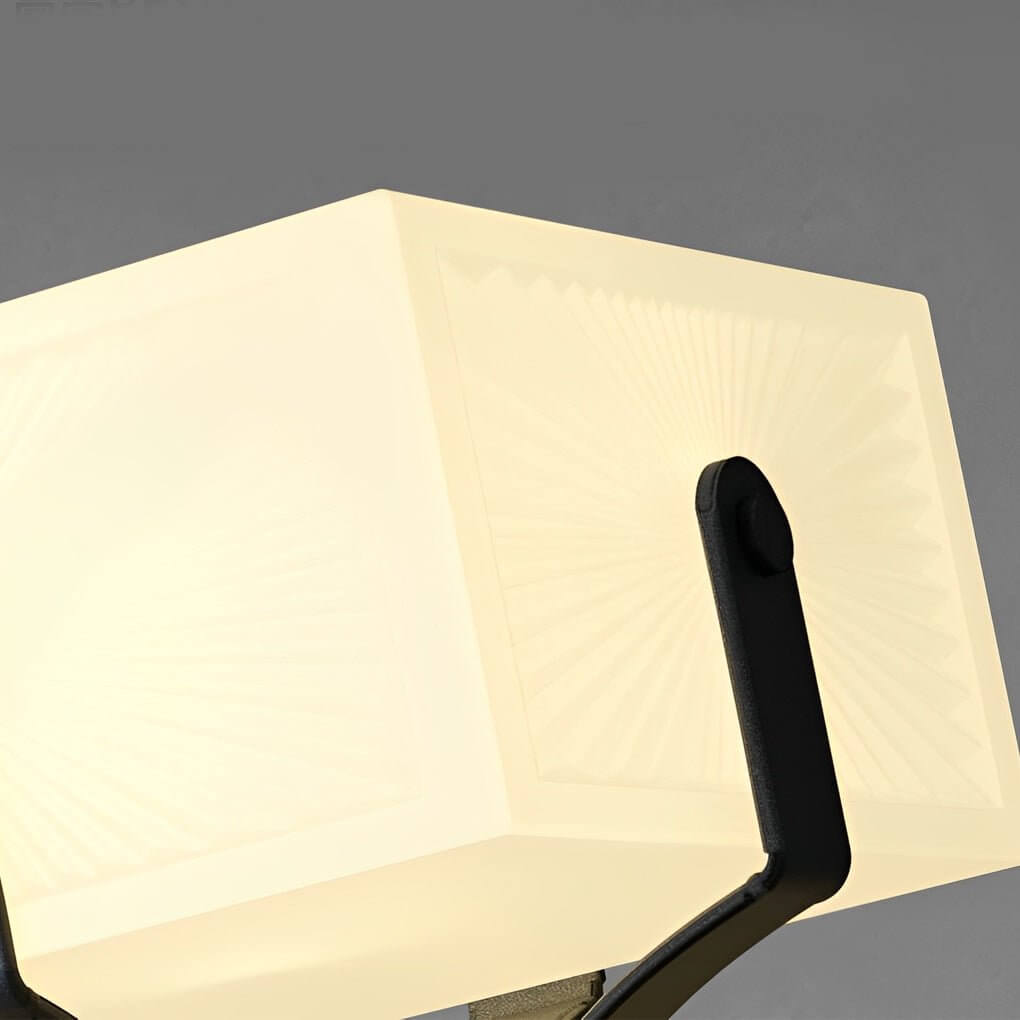 Outdoor brick pillar lights on a pillar, highlighting the modern and minimalist design.