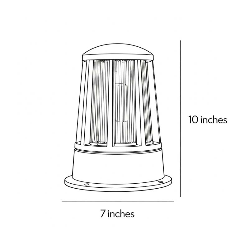 Technical diagram showing dimensions and structure of outdoor garden path lamp models.