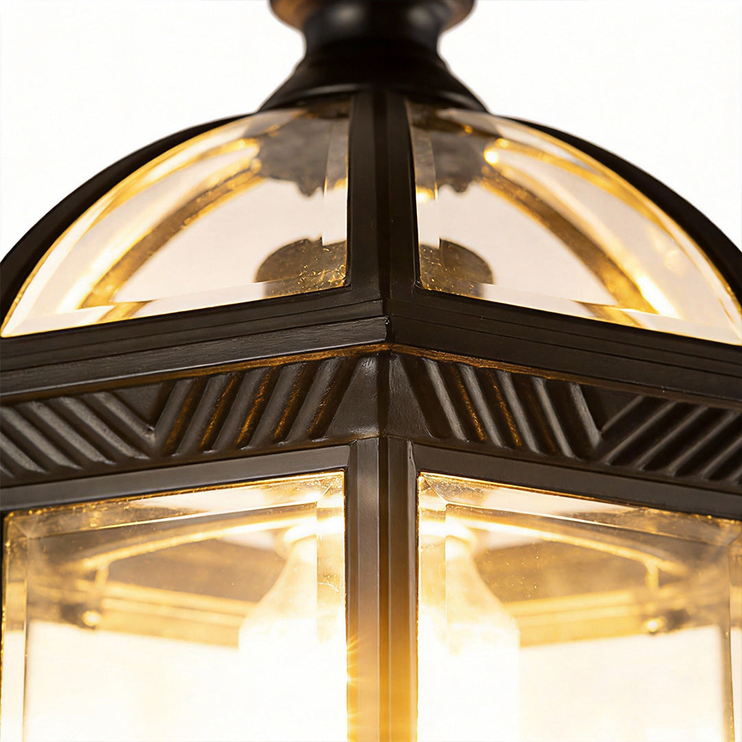 Outdoor hanging lights for patio, front view of the hanging lantern design.
