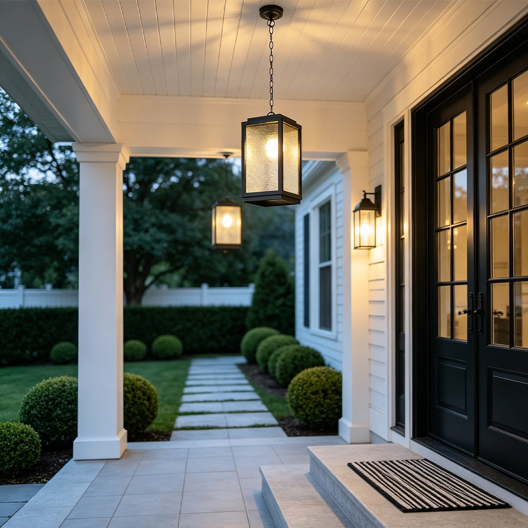 Outdoor LED pendant light fixtures providing energy-efficient and stylish illumination for patios, porches, and outdoor living spaces