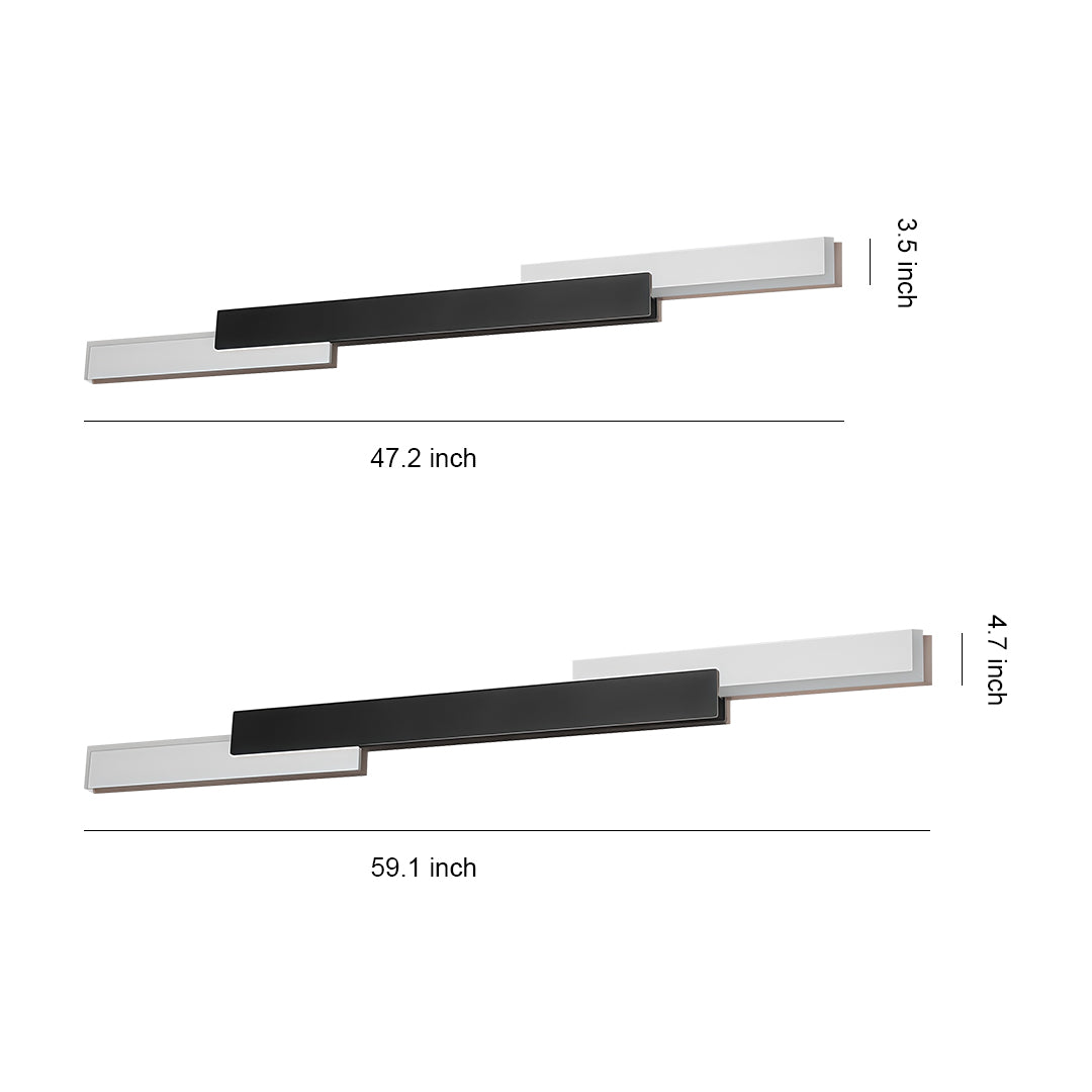 Outdoor light fixtures wall mount specification diagram showing two size options with dimensions