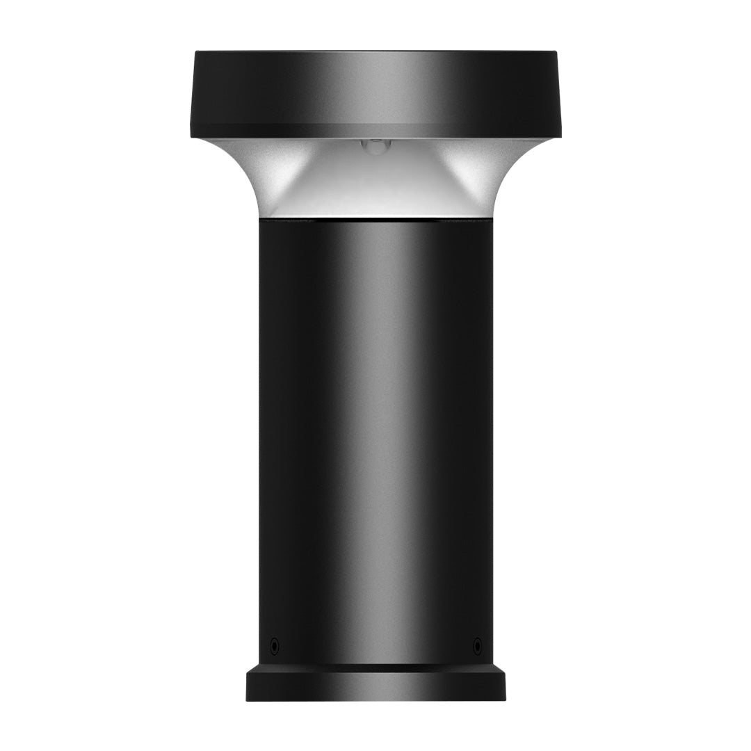 Technical drawing showing dimensions and specifications for cylindrical outdoor light fixture design