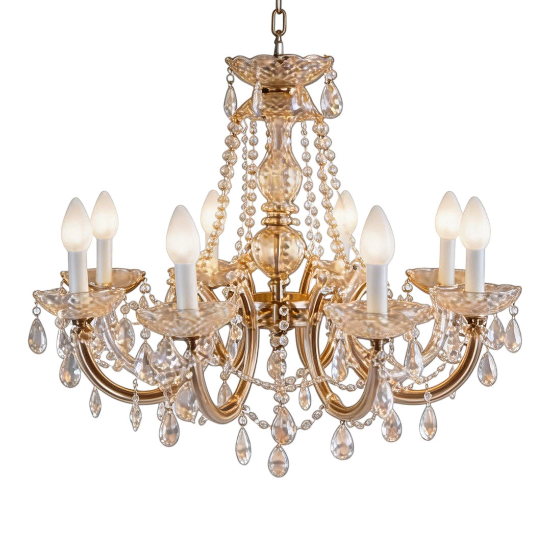 Outdoor lighting hanging with a vintage design, illuminating a garden party.