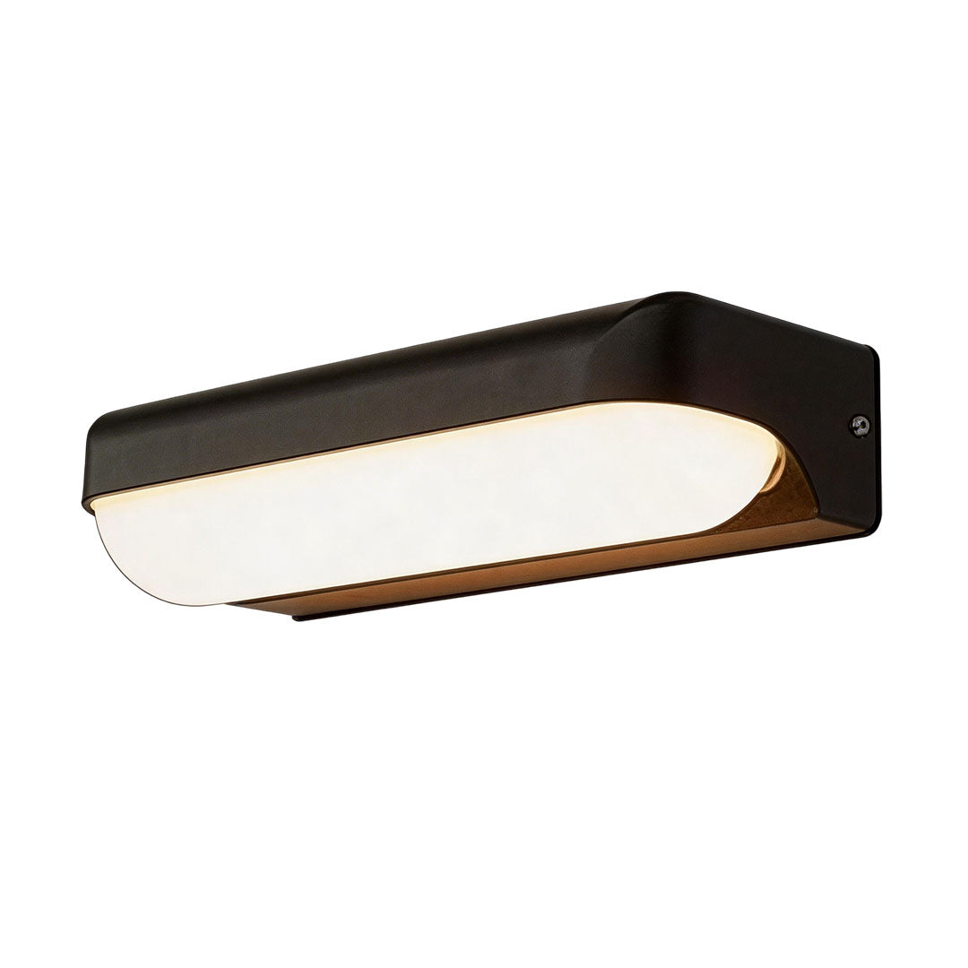 Outdoor lighting wall with a modern design, providing ambient lighting.