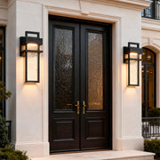 Outdoor lighting wall mount black LED waterproof light provides durable illumination for patios, gardens, and exterior walls.