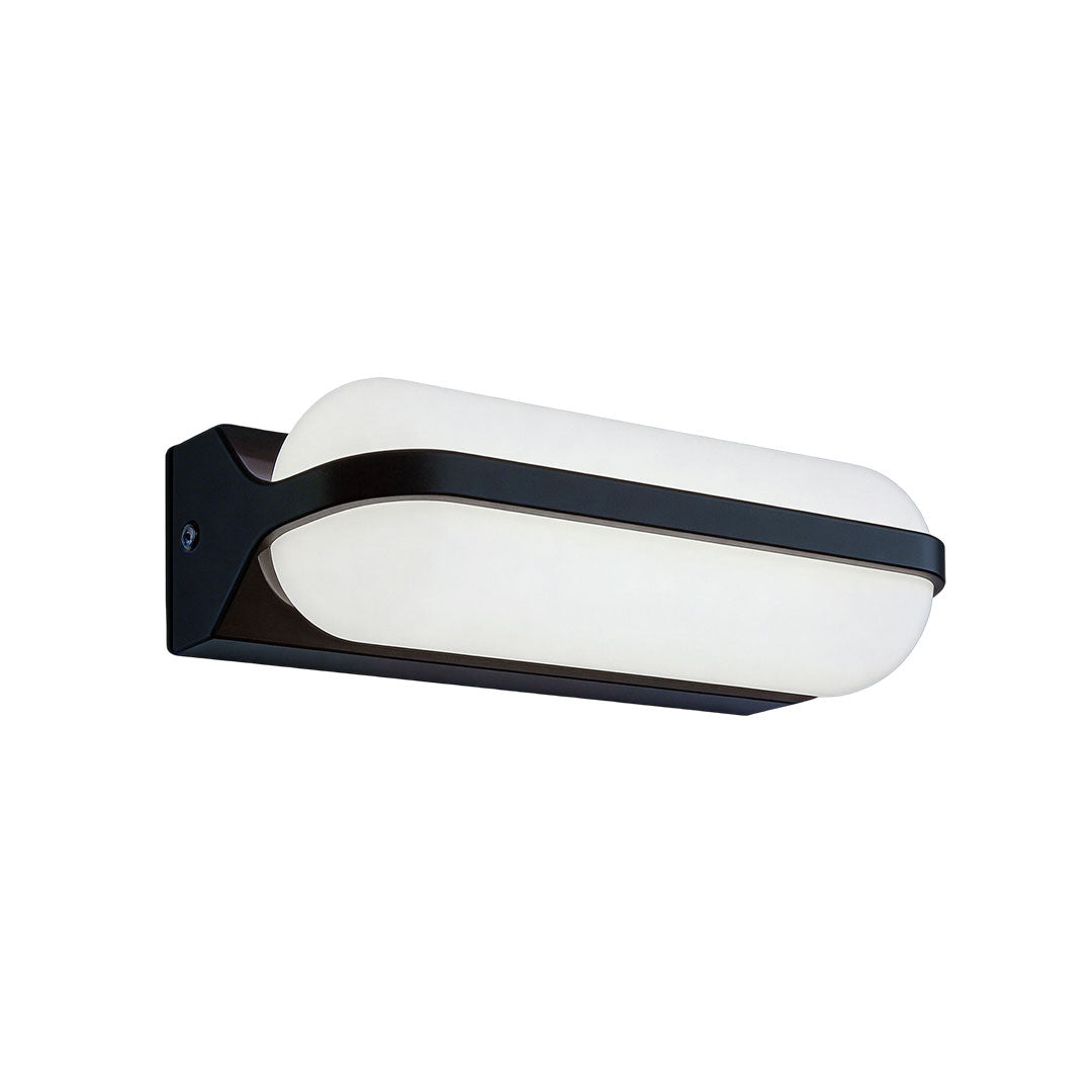 Outdoor lighting wall with a rectangular design, enhancing a modern exterior.