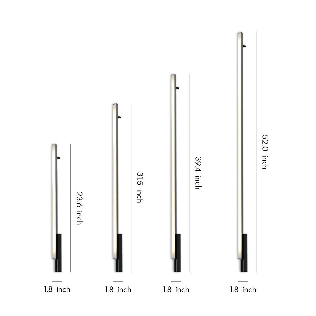 Slim modern outdoor lights wall sconces in multiple height variations displayed on a clean white background.