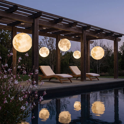 Outdoor Moon Lamp Spherical Resin Landscape Decorative Light