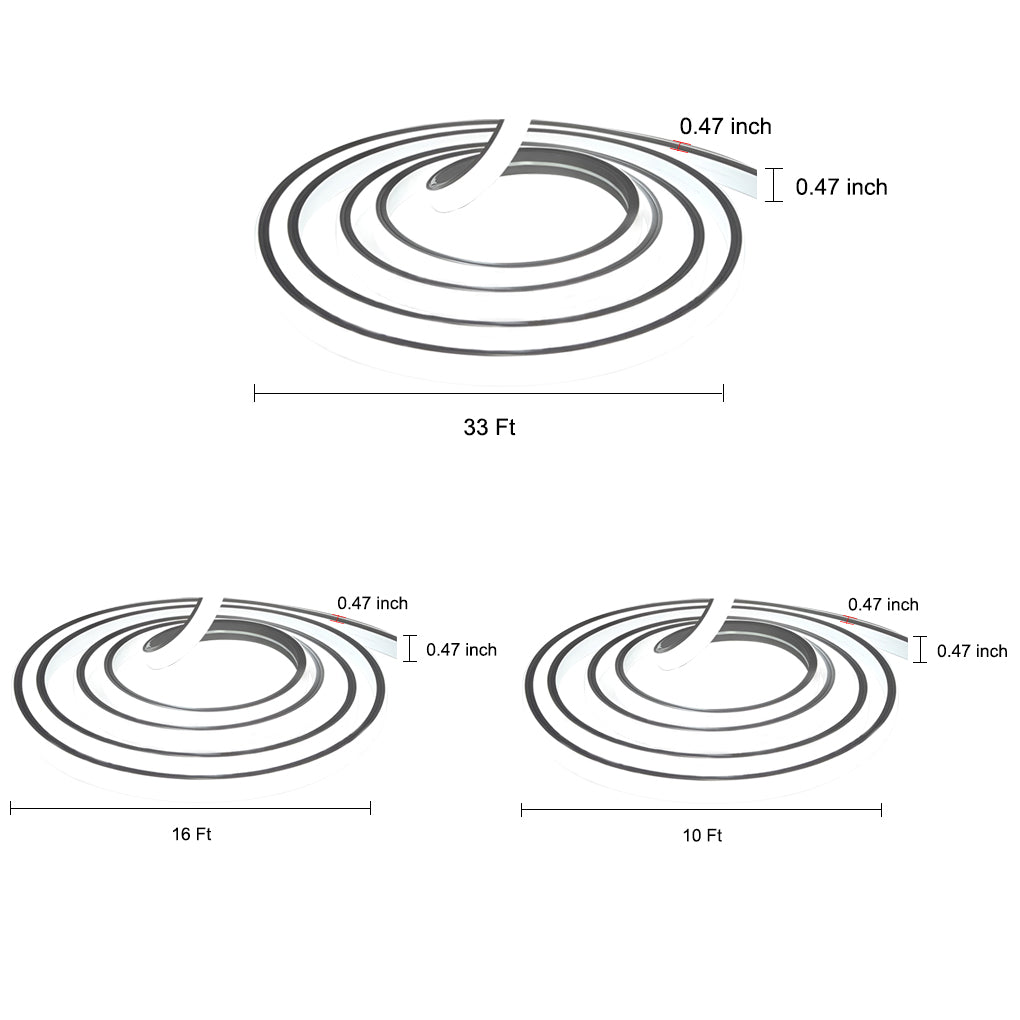 Line drawing of outdoor stair lighting strips dimensions, providing installation specifications.