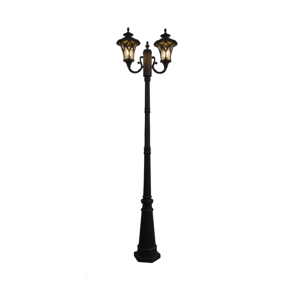 Outdoor street light with a classic design, providing ambient lighting.