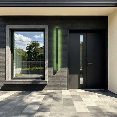 Outdoor Strip Wall Light Black Linear LED Integrated Light