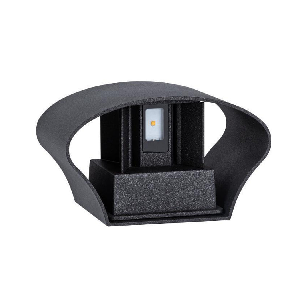 Outdoor up down wall light dimensions, showing the fixture and installation details.