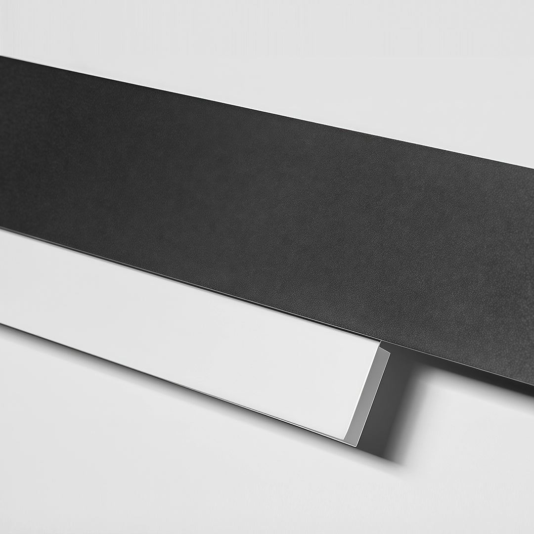 Outdoor light fixtures wall mount close-up showcasing black finish and LED strip detail