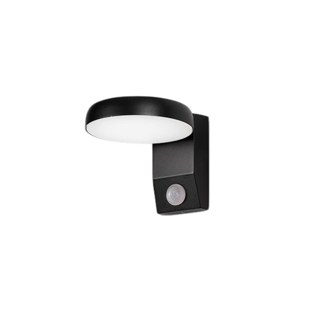 Outdoor wall lights with motion sensor in black, displayed against a white background.