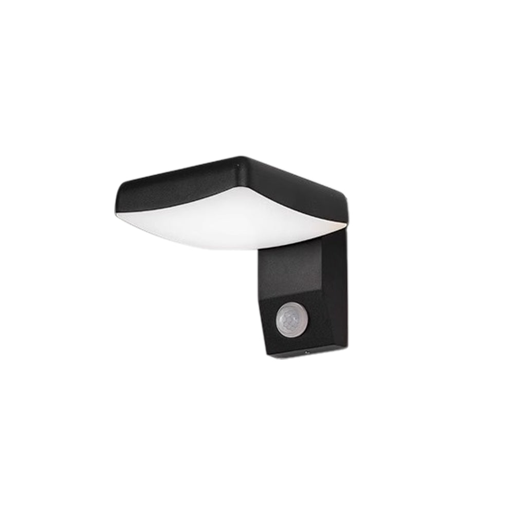 Outdoor wall lights with motion sensor, side view highlighting its sleek structure.