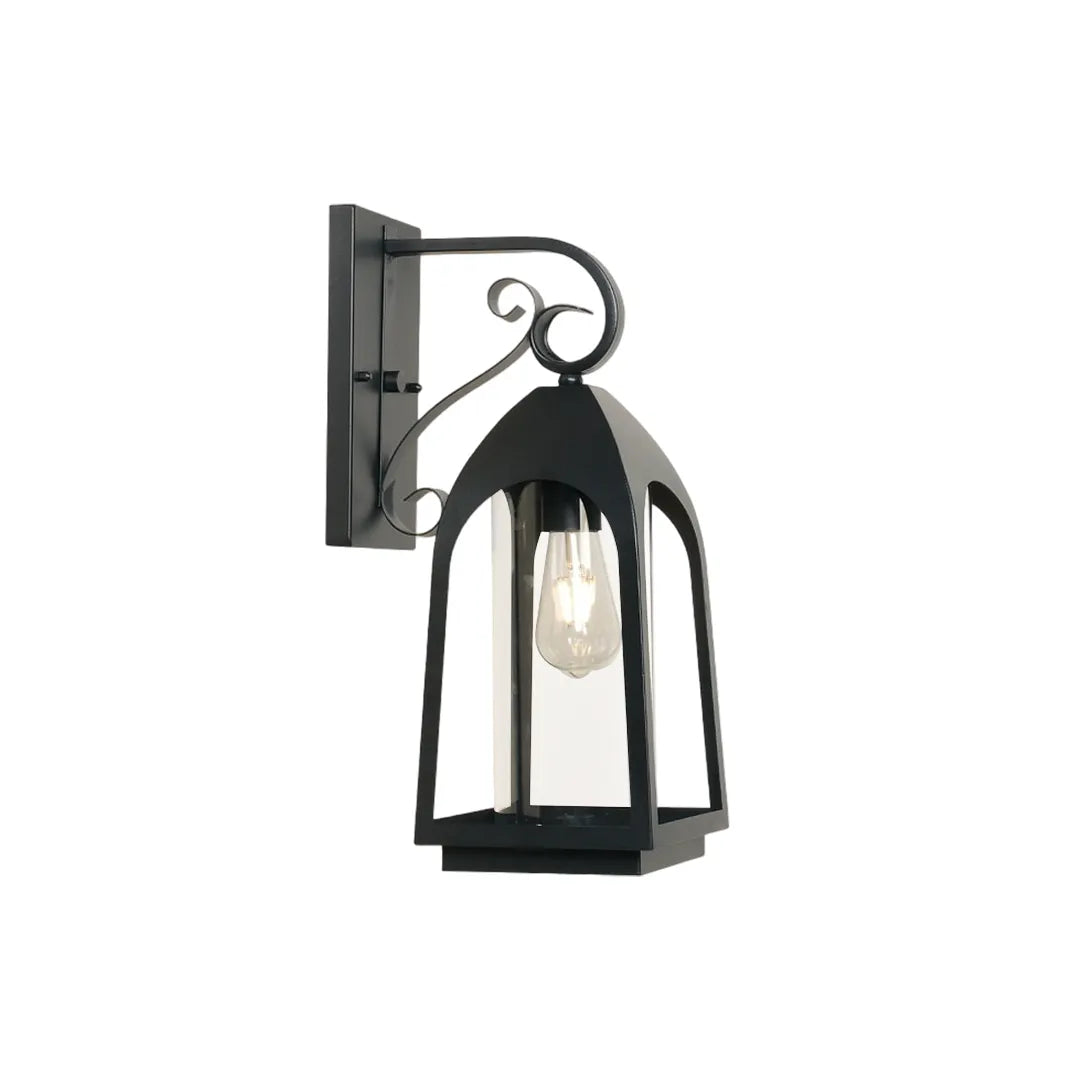 Outdoor wall mount lights isolated product image featuring a black arched lantern wall sconce.