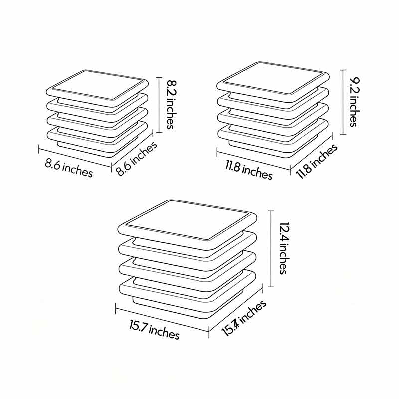 Outdoor wall pillar lights dimension chart displaying multiple size options for exterior installation.