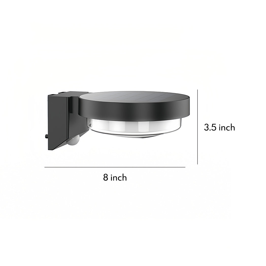 Modern outdoor wall sconce with sleek black circular design for contemporary exteriors.