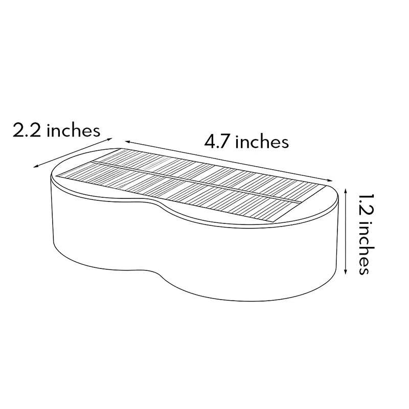 Outdoor wall wash lighting size diagram showing the fixture dimensions and compact wall-mounted design.