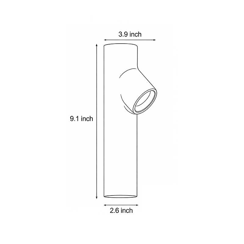 Technical diagram showing dimensions and structure of outside wall spot lights models.