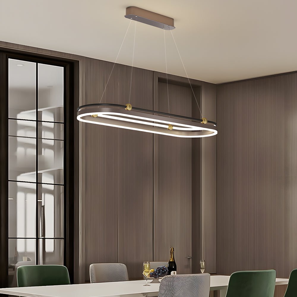 Oval Ring Aluminum Simple Modern Dining Room Chandeliers Hanging Lamp