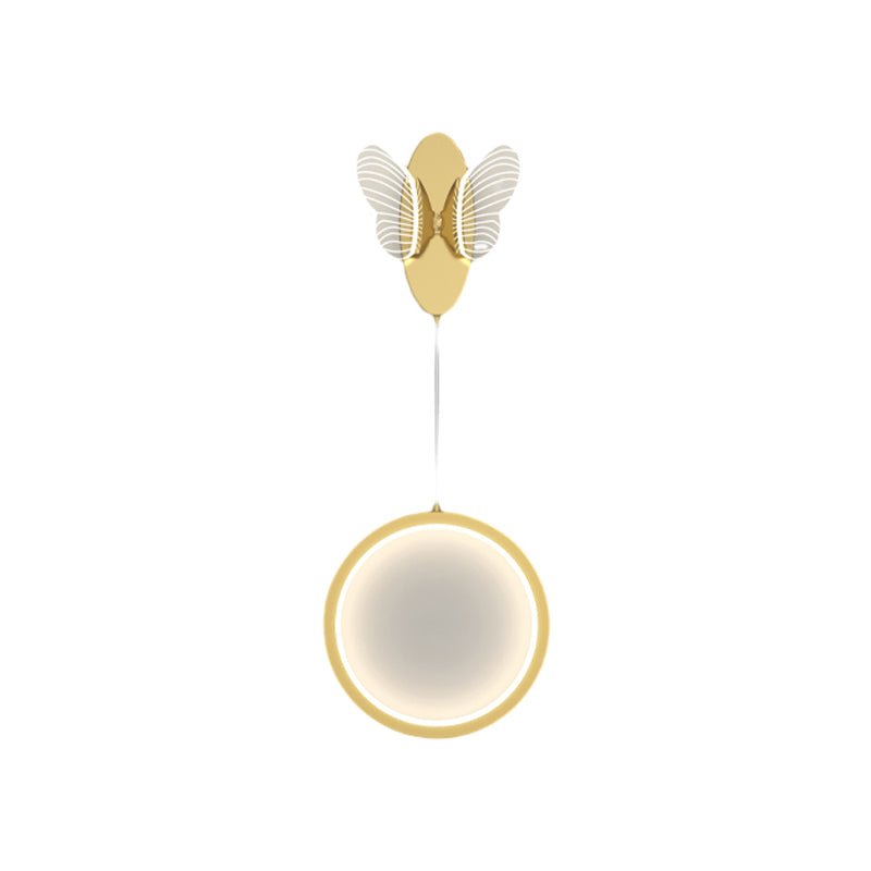 Oval Round Butterflies Three Step Dimming Modern LED Wall Lights Fixture