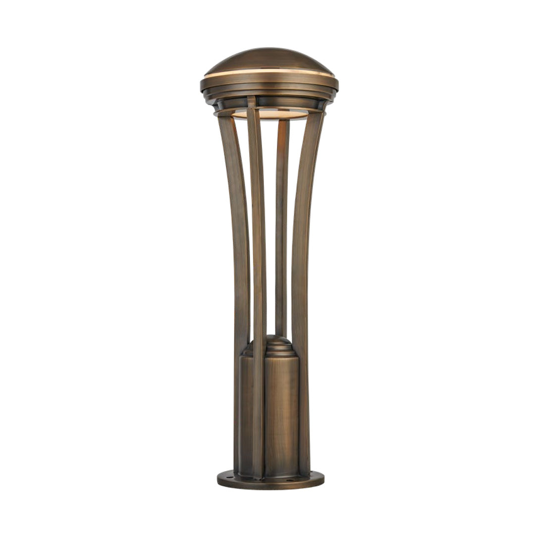 Contemporary path light stakes featuring a tall bronze finish and integrated LED for garden and walkway illumination.