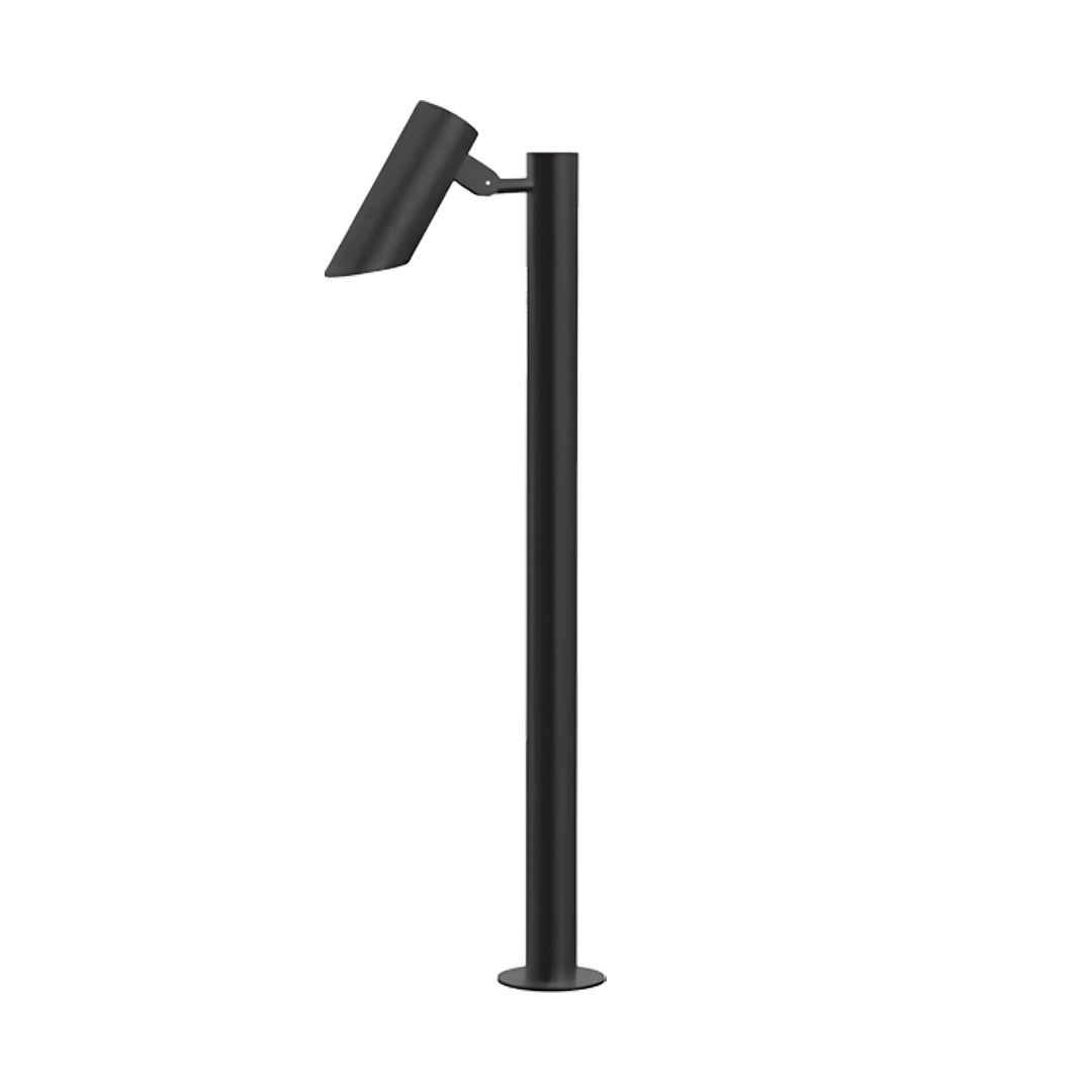 Minimalist single-head path lights led in matte black finish on a plain studio background.