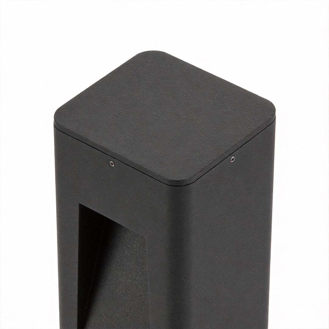 Pathway bollard light with a modern square design, displayed against a white background.