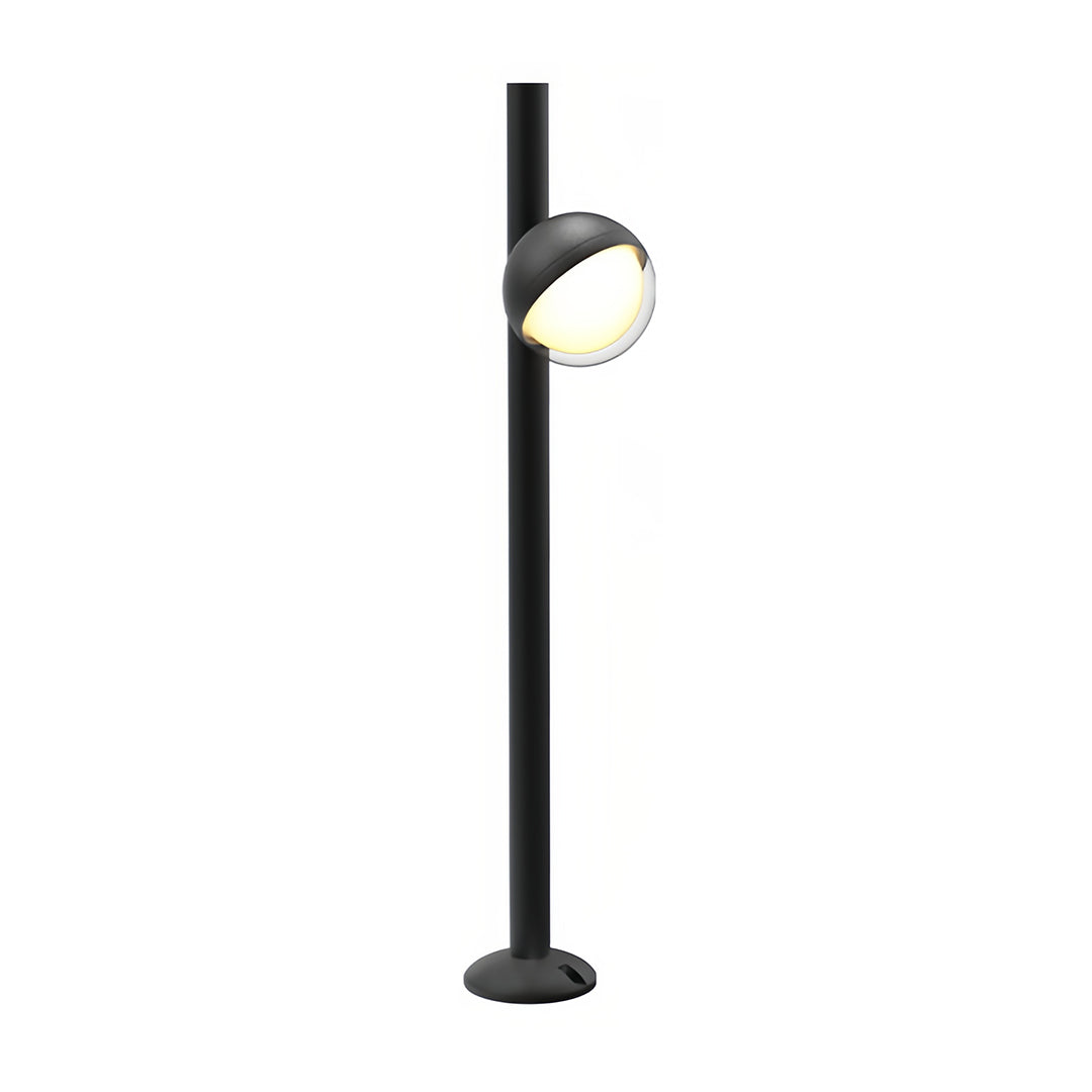 Pathway landscape lighting bollard post with adjustable spotlight head featuring sleek modern design in black