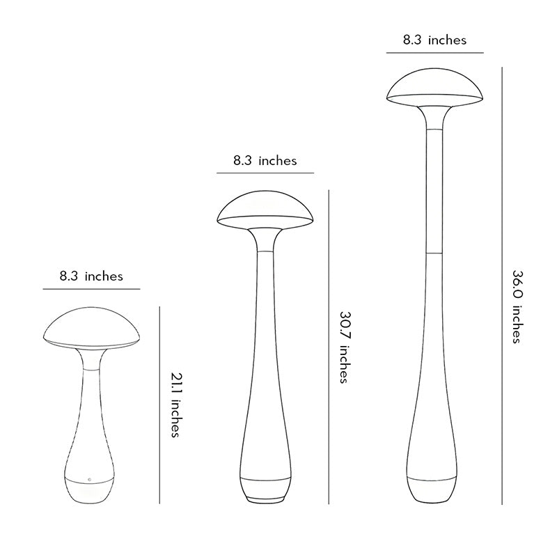 Pathway landscape lights dimensional drawing showing multiple height options and fixture specifications.