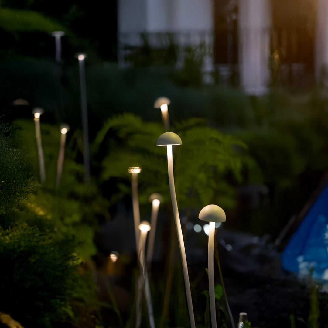 Professional outdoor pathway lights for landscaping illuminating garden area with warm ambient glow