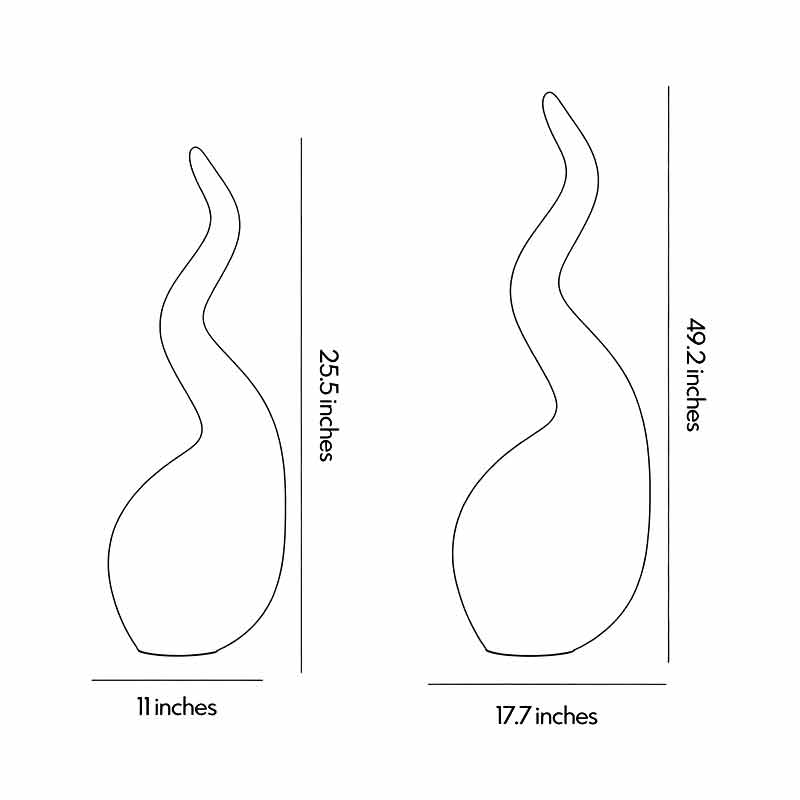 Patio outdoor floor lamps dimension drawing displaying multiple size options for outdoor spaces.