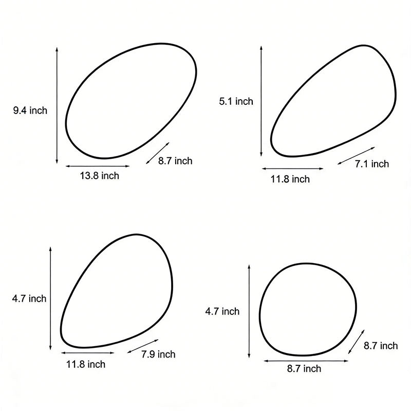 Line drawing of pebbles wall lamp dimensions, providing installation specifications.
