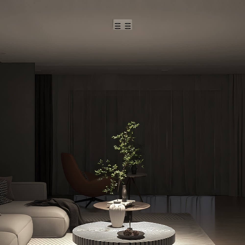 Peg Rectangular 6/8 - Light White LED Flush Mount Light