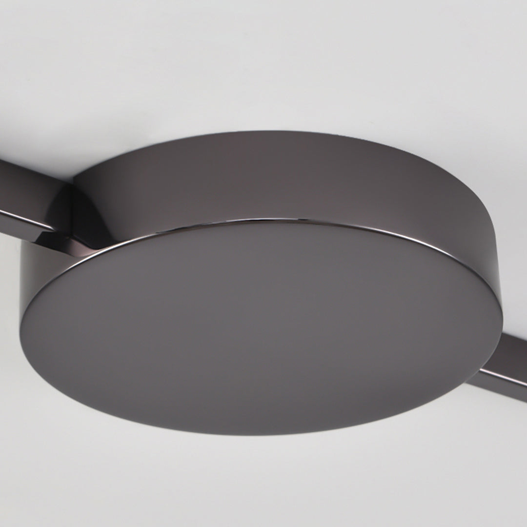 Black round pendant light plate on the ceiling