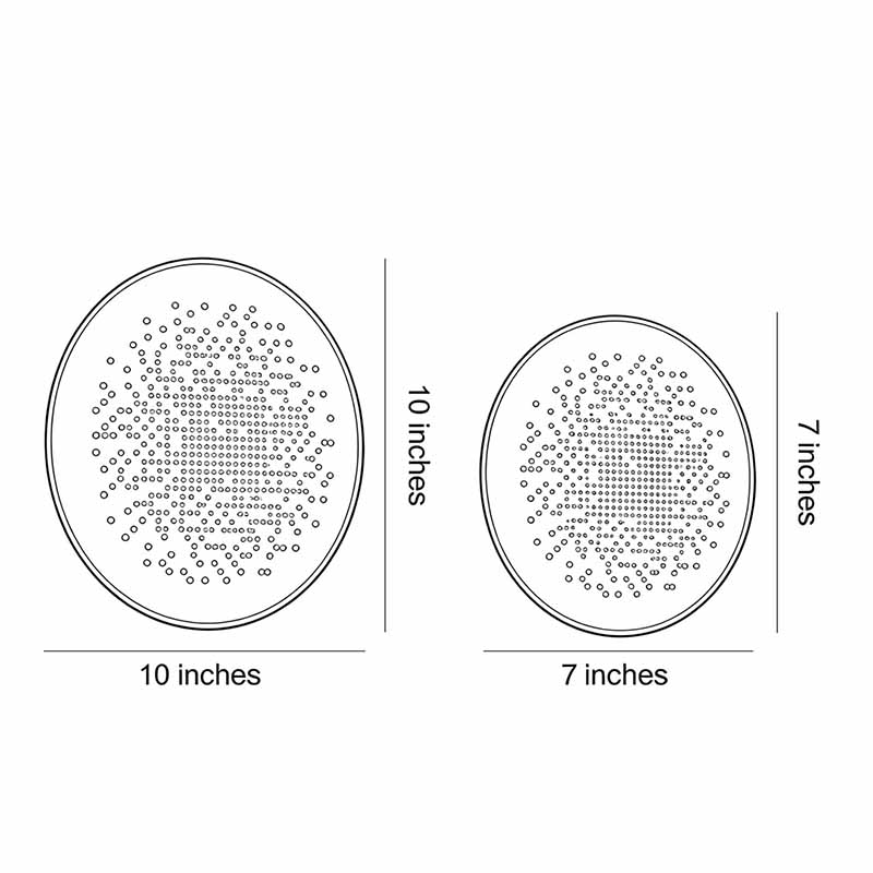 Perforated metal wall sconce size diagram showing 7 inch and 10 inch options.