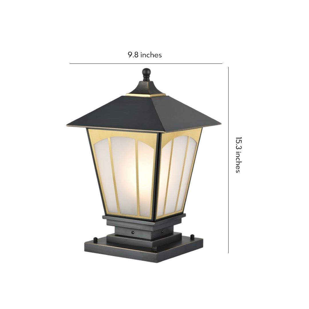 Technical diagram of pillar lights for house, showcasing their classic and functional outdoor design.