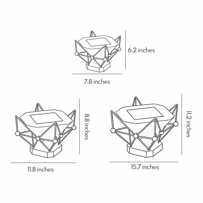 Technical diagram of pillar lights for garden showing dimensions and structural details.