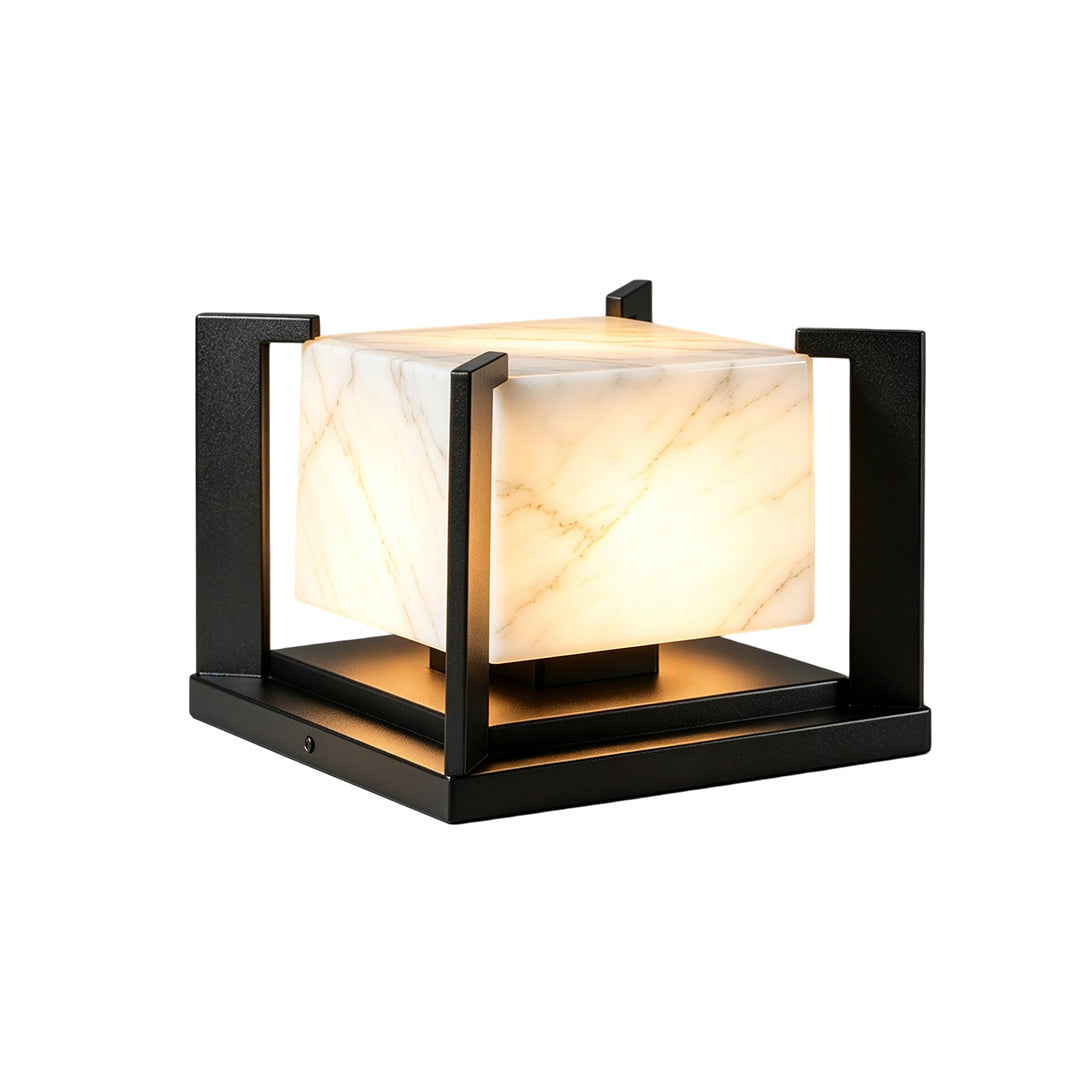 Pillar solar garden lights providing energy-efficient illumination for pathways, gardens, and outdoor spaces
