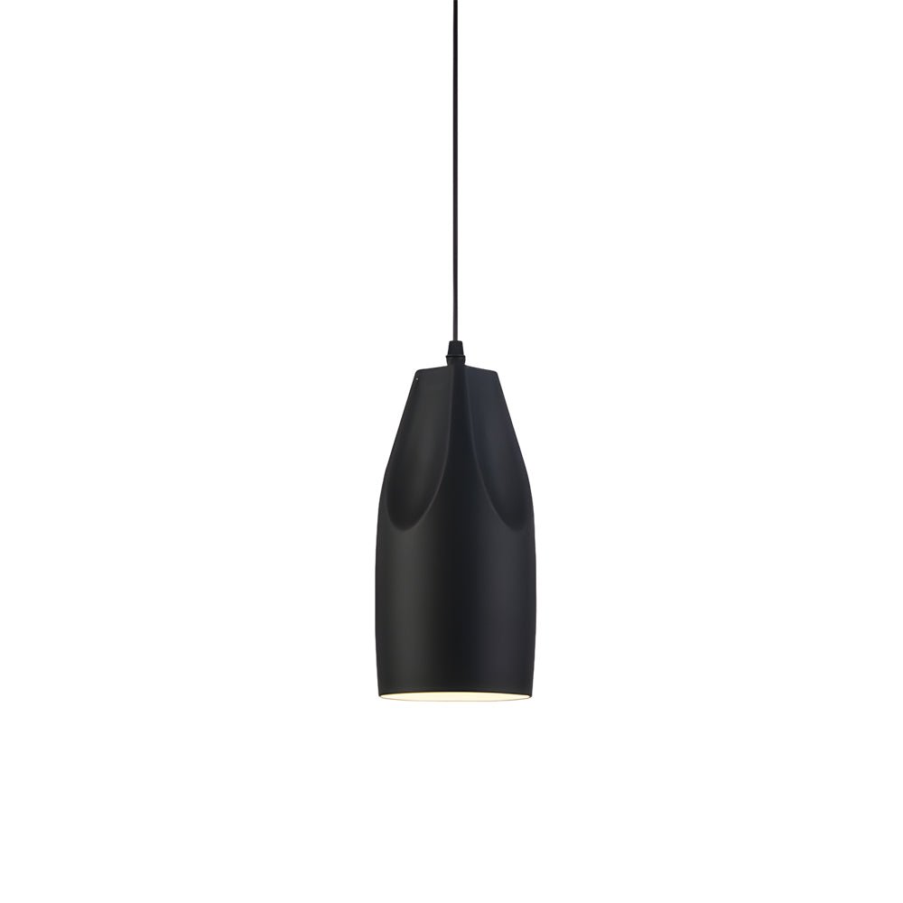 Pleat Box LED Pendant Light 1 - Light Black/White Aluminum Hanging Lamp