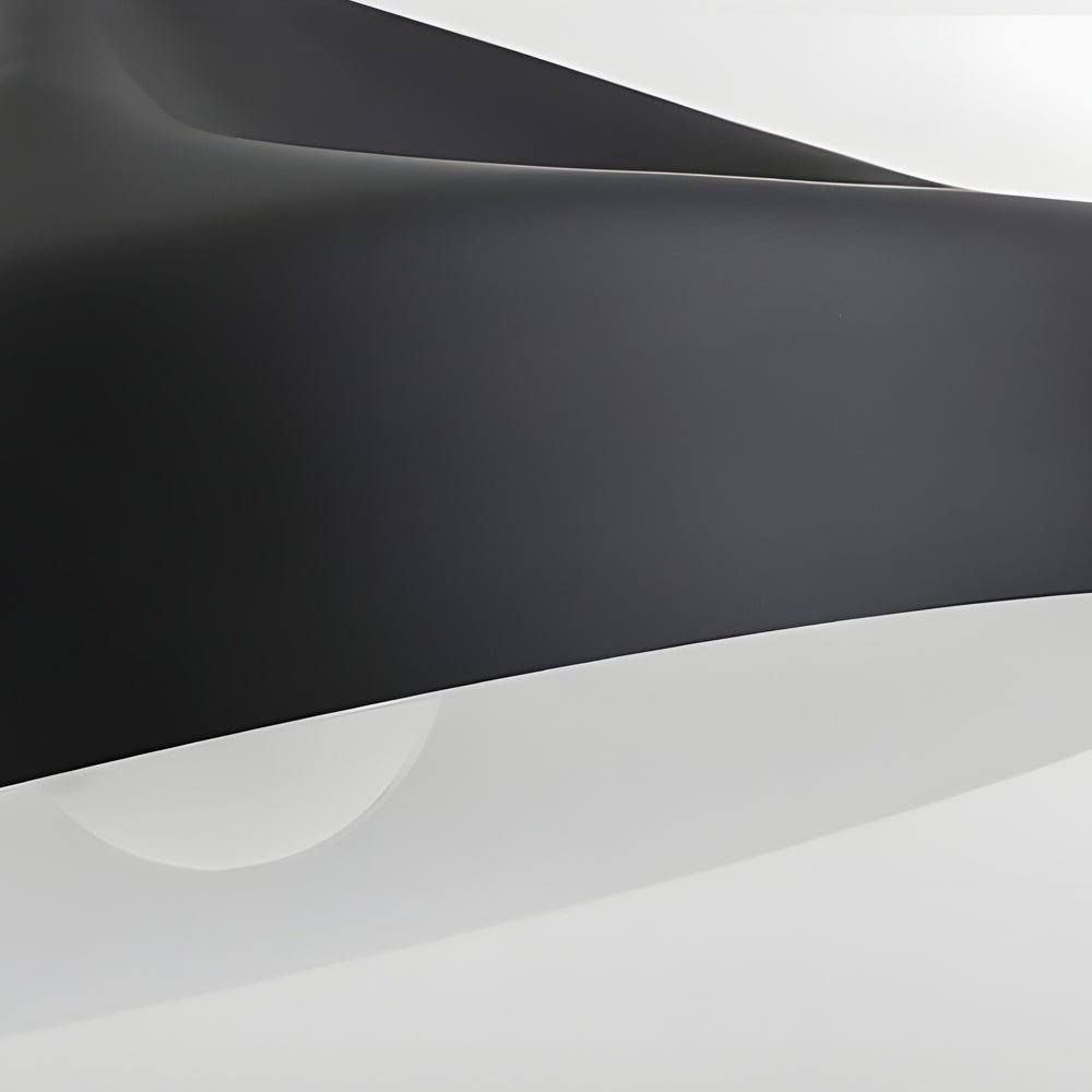 Pleat Box LED Pendant Light 1 - Light Black/White Aluminum Hanging Lamp