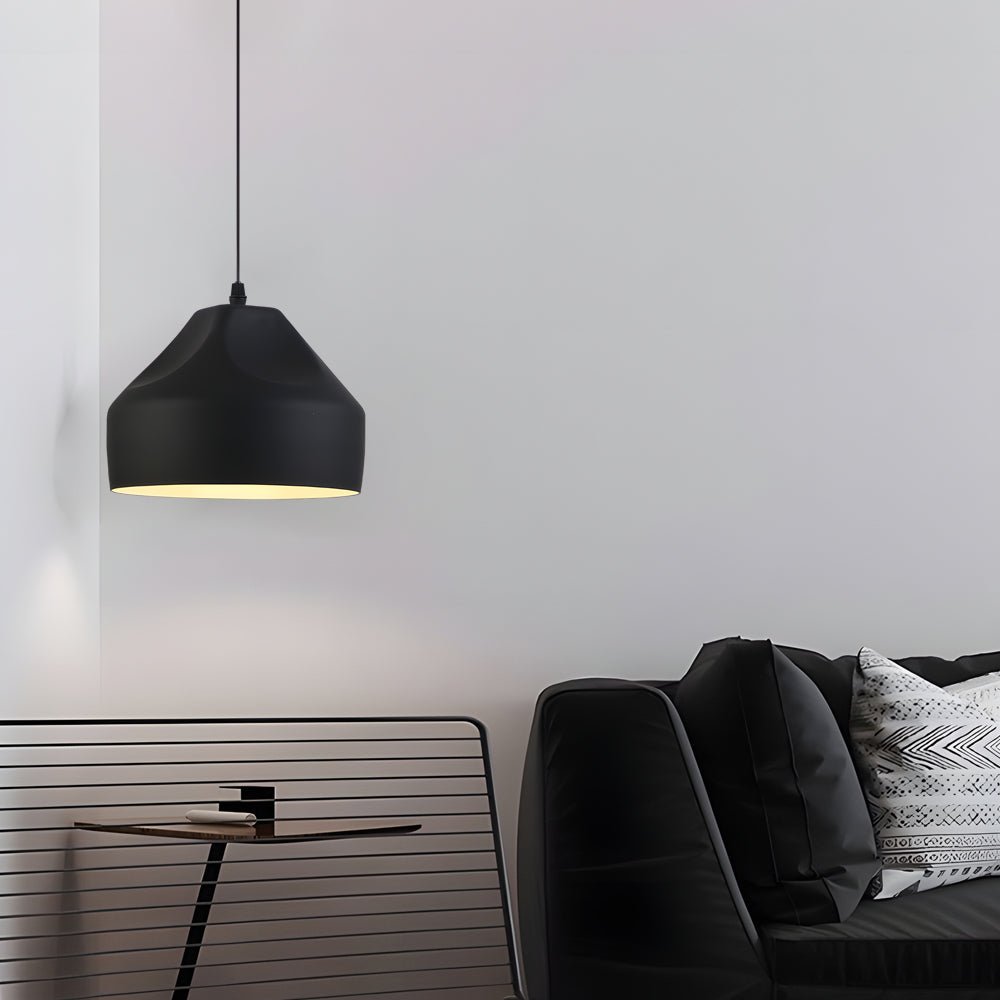 Pleat Box LED Pendant Light 1 - Light Black/White Aluminum Hanging Lamp