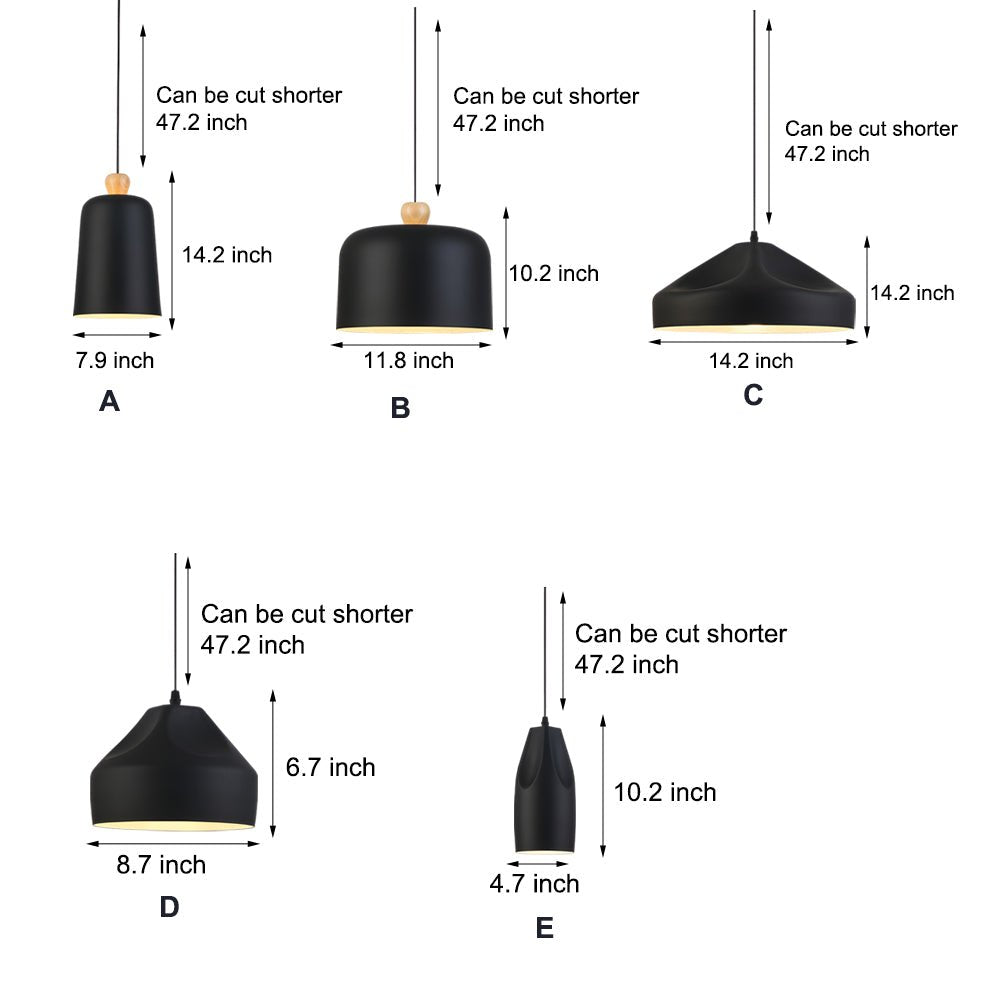 Pleat Box LED Pendant Light 1 - Light Black/White Aluminum Hanging Lamp