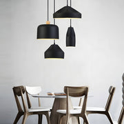 Pleat Box LED Pendant Light 1 - Light Black/White Aluminum Hanging Lamp