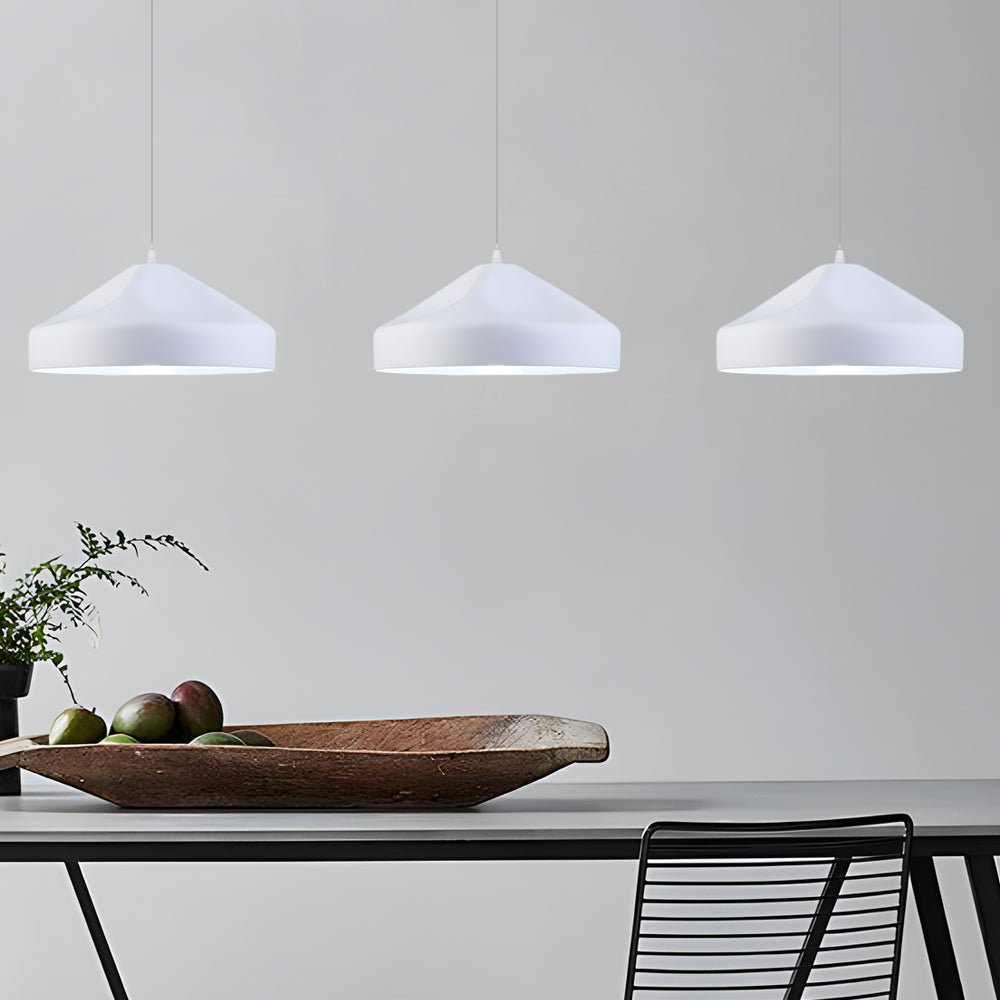 Pleat Box LED Pendant Light 1 - Light Black/White Aluminum Hanging Lamp