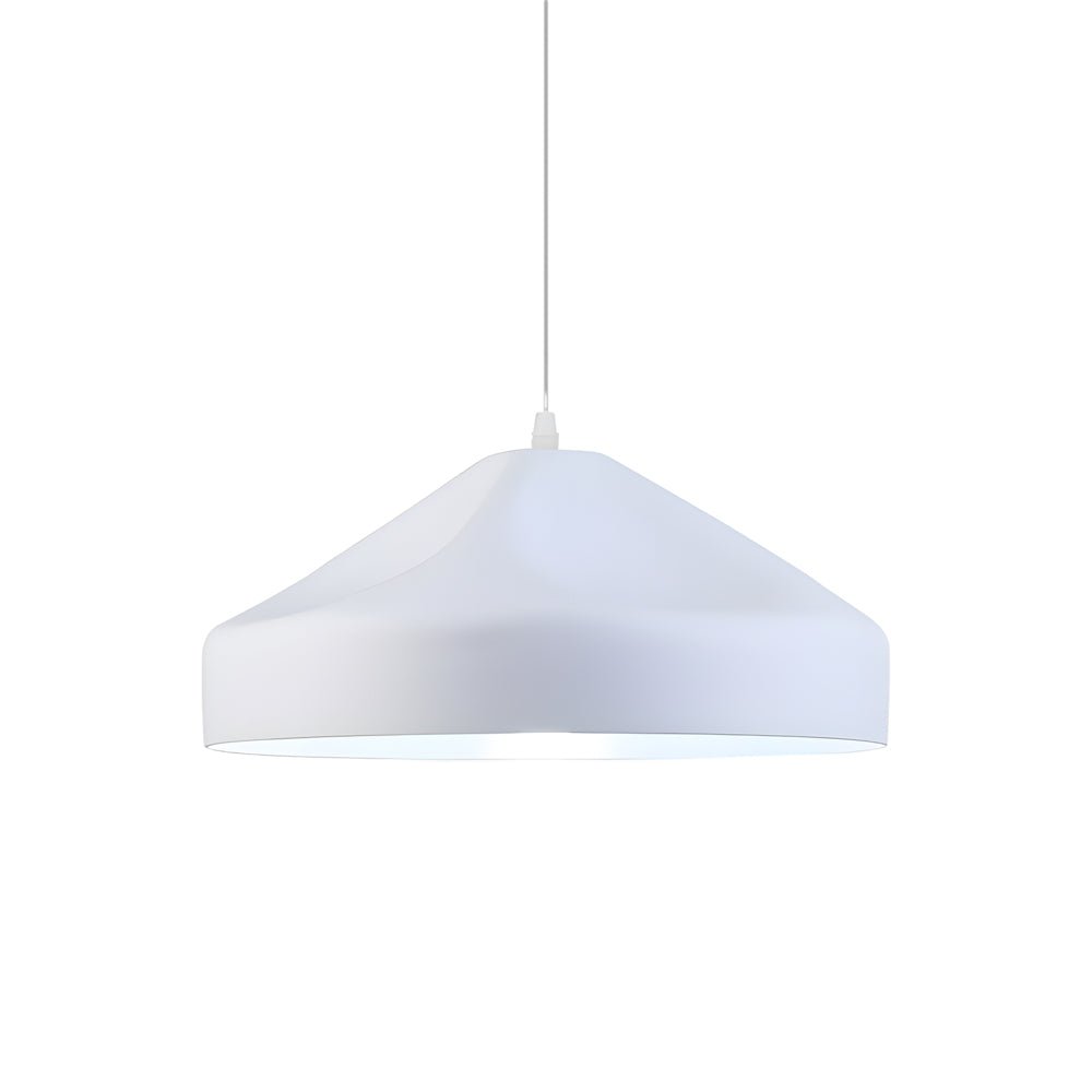 Pleat Box LED Pendant Light 1 - Light Black/White Aluminum Hanging Lamp