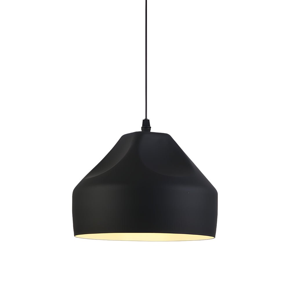 Pleat Box LED Pendant Light 1 - Light Black/White Aluminum Hanging Lamp