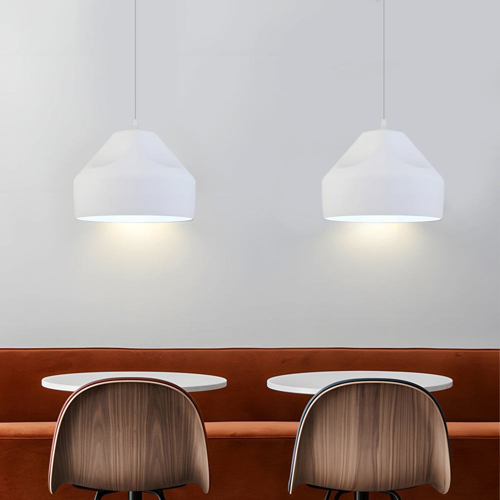 Pleat Box LED Pendant Light 1 - Light Black/White Aluminum Hanging Lamp